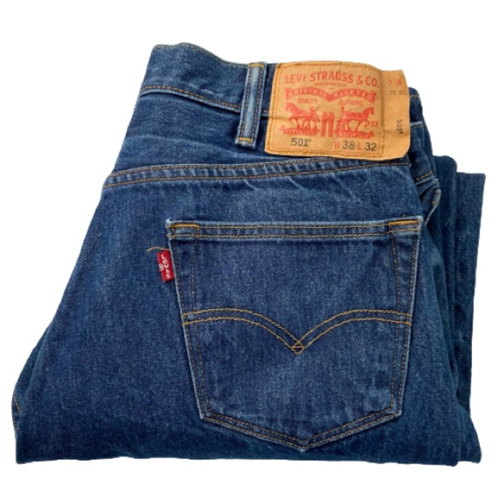 LEVIS 501 Button fly denim blue jeans Size 38x32